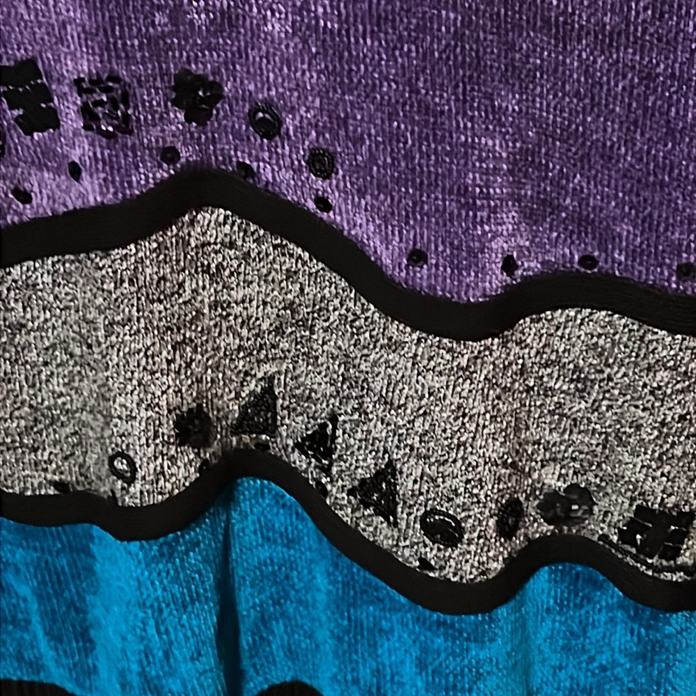 Alfred Dunner Color Block Sequined Sweater - image 7